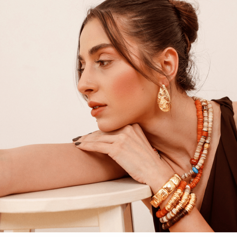 Gold Detay Sedef Bileklik