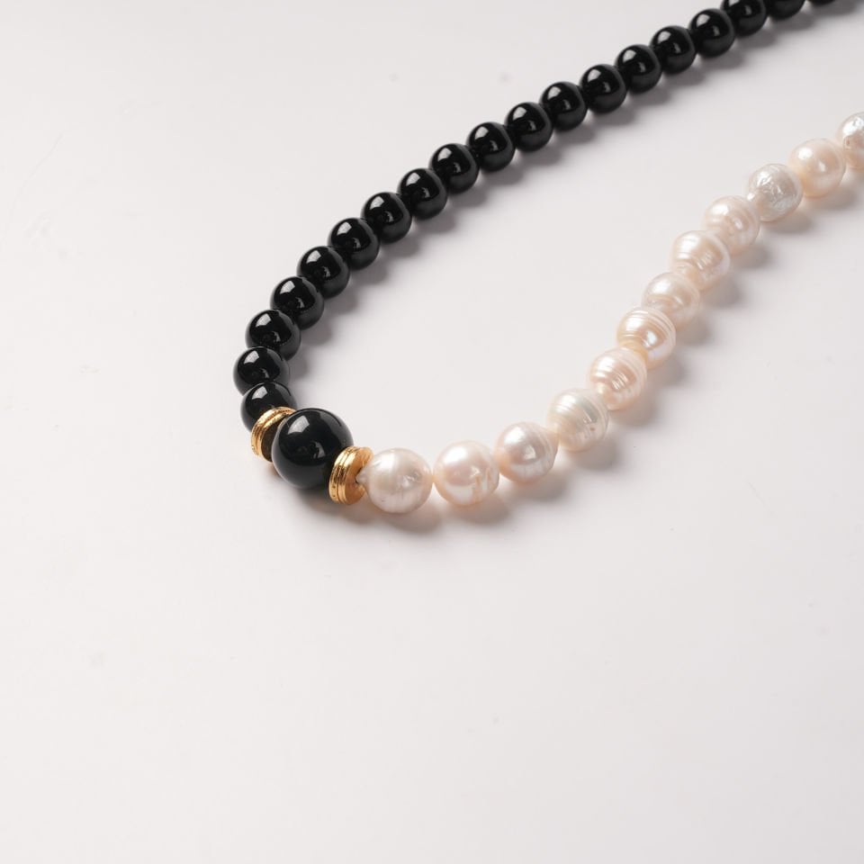 Oniks&Barok İnci Kolye